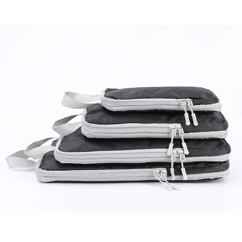 Compressible 4-Piece Set Business Travel Storage Bag, Simple and Fashionable Multi-Functional Vertical Waterproof Organizer Bag