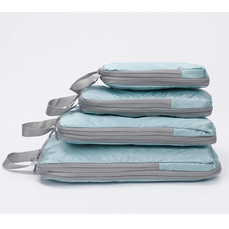 Compressible 4-Piece Set Business Travel Storage Bag, Simple and Fashionable Multi-Functional Vertical Waterproof Organizer Bag
