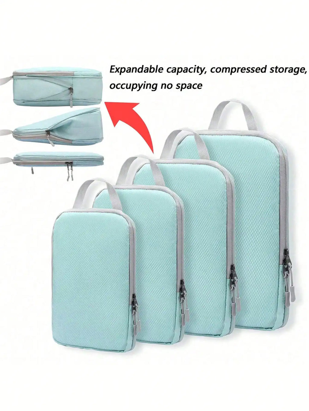 Compressible 4-Piece Set Business Travel Storage Bag, Simple and Fashionable Multi-Functional Vertical Waterproof Organizer Bag