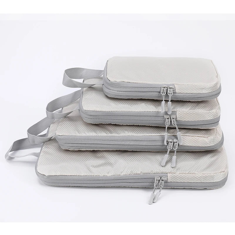 Compressible 4-Piece Set Business Travel Storage Bag, Simple and Fashionable Multi-Functional Vertical Waterproof Organizer Bag