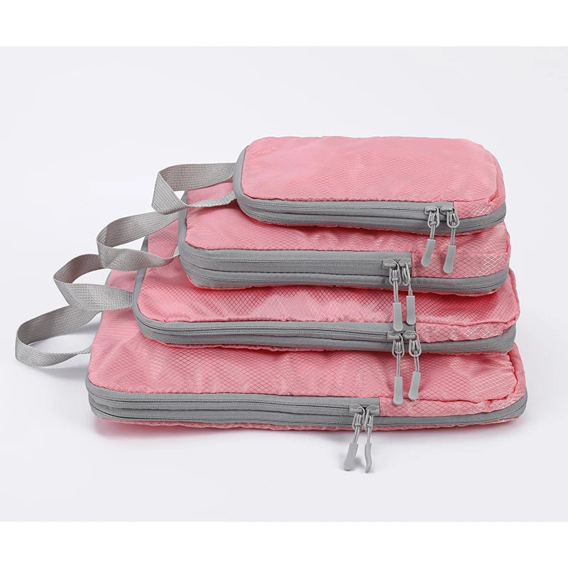 Compressible 4-Piece Set Business Travel Storage Bag, Simple and Fashionable Multi-Functional Vertical Waterproof Organizer Bag