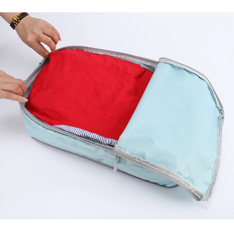 Compressible 4-Piece Set Business Travel Storage Bag, Simple and Fashionable Multi-Functional Vertical Waterproof Organizer Bag